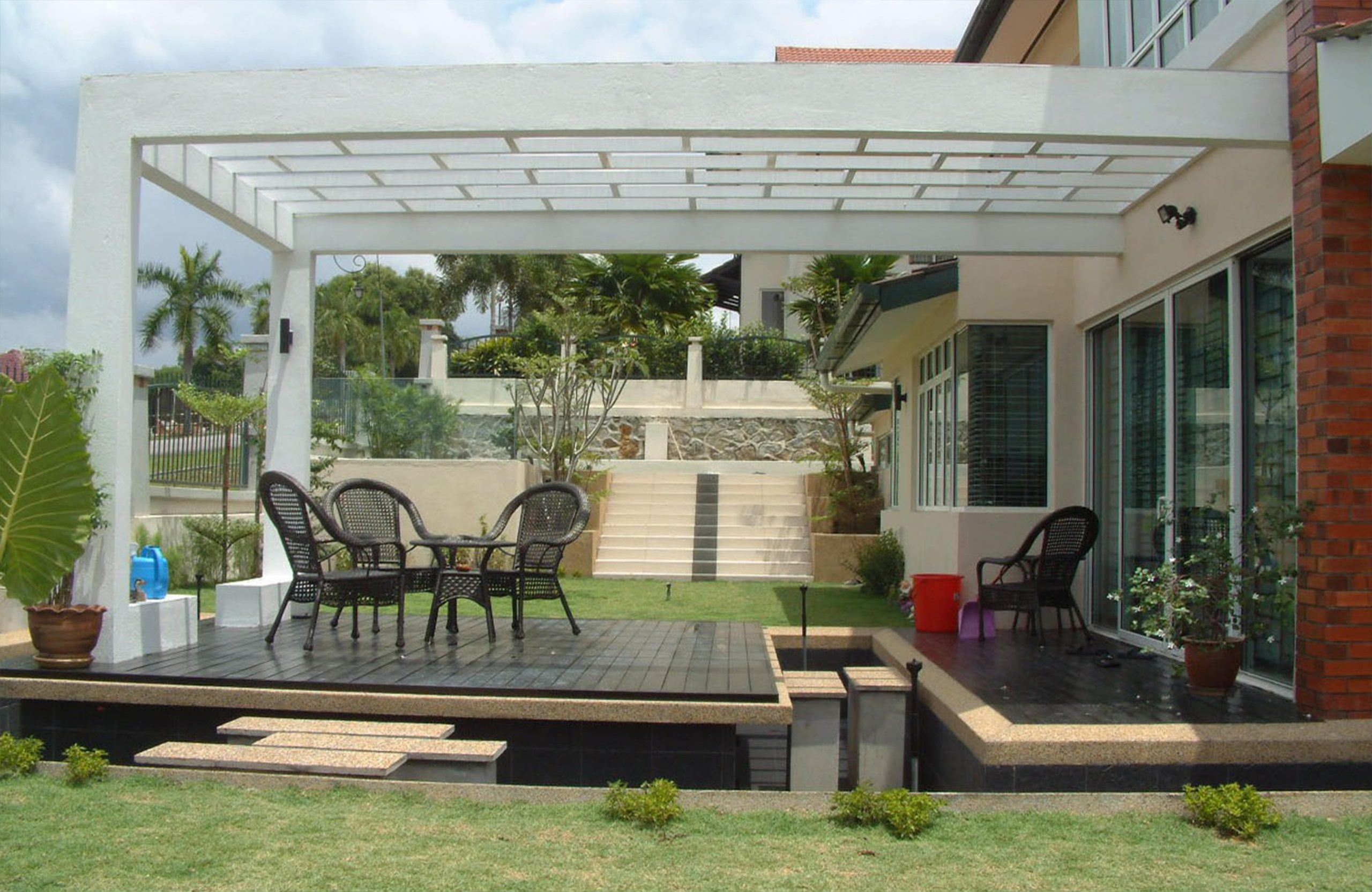 "Elegant outdoor patio with a modern pergola, featuring a stylish seating area perfect for relaxation and entertaining." "Contemporary backyard design showcasing a sleek pergola, comfortable outdoor furniture, and lush greenery." "Stylish outdoor living space with a modern pergola, a cozy seating area, and well-maintained landscaping." "Sophisticated patio design featuring a minimalist pergola, chic outdoor chairs, and a beautiful garden backdrop." "Luxurious outdoor extension with a sleek pergola, inviting seating arrangement, and scenic garden views." "Modern backyard patio featuring a contemporary pergola, comfortable seating, and a well-landscaped yard." "Chic and functional outdoor space with a stylish pergola, elegant patio furniture, and lush plantings." "Beautiful outdoor area featuring a modern pergola, cozy seating, and a well-designed garden landscape." "Contemporary outdoor extension with a sleek pergola, inviting seating, and vibrant greenery." "Sophisticated backyard design with a minimalist pergola, stylish outdoor furniture, and an aesthetically pleasing garden."